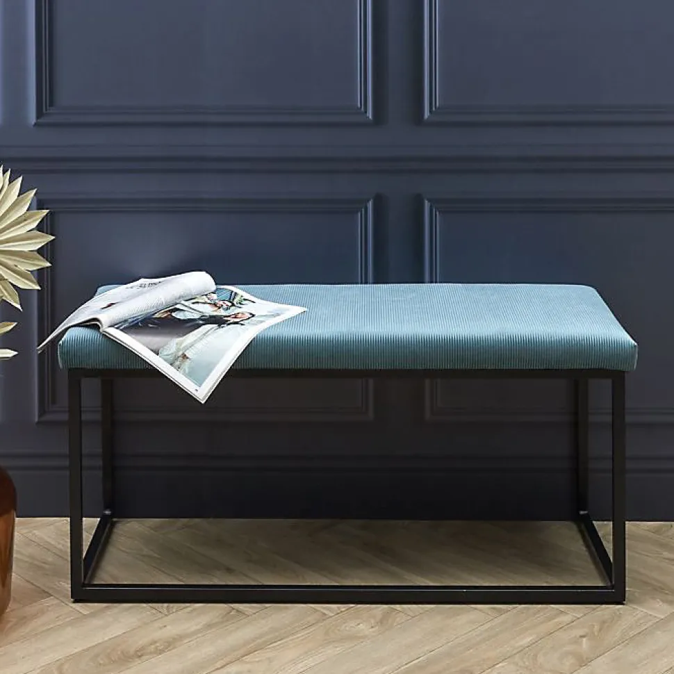 Banc en métal assise en velours Giulia