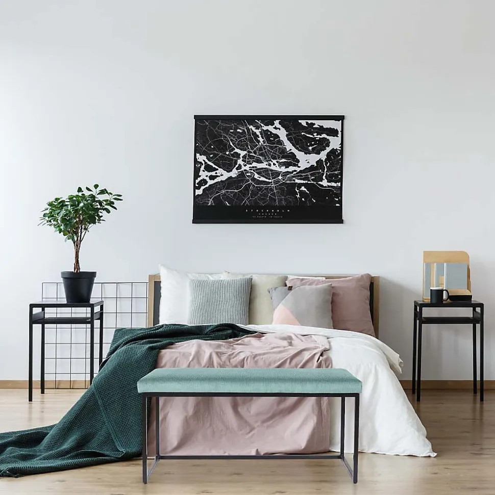 Banc en métal assise en velours Giulia
