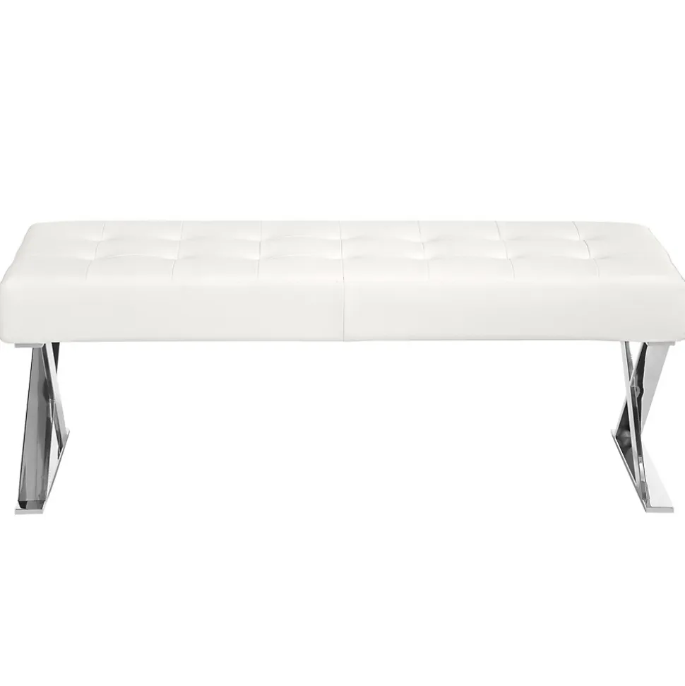 Banc en similicuir blanc au design moderne et élégant