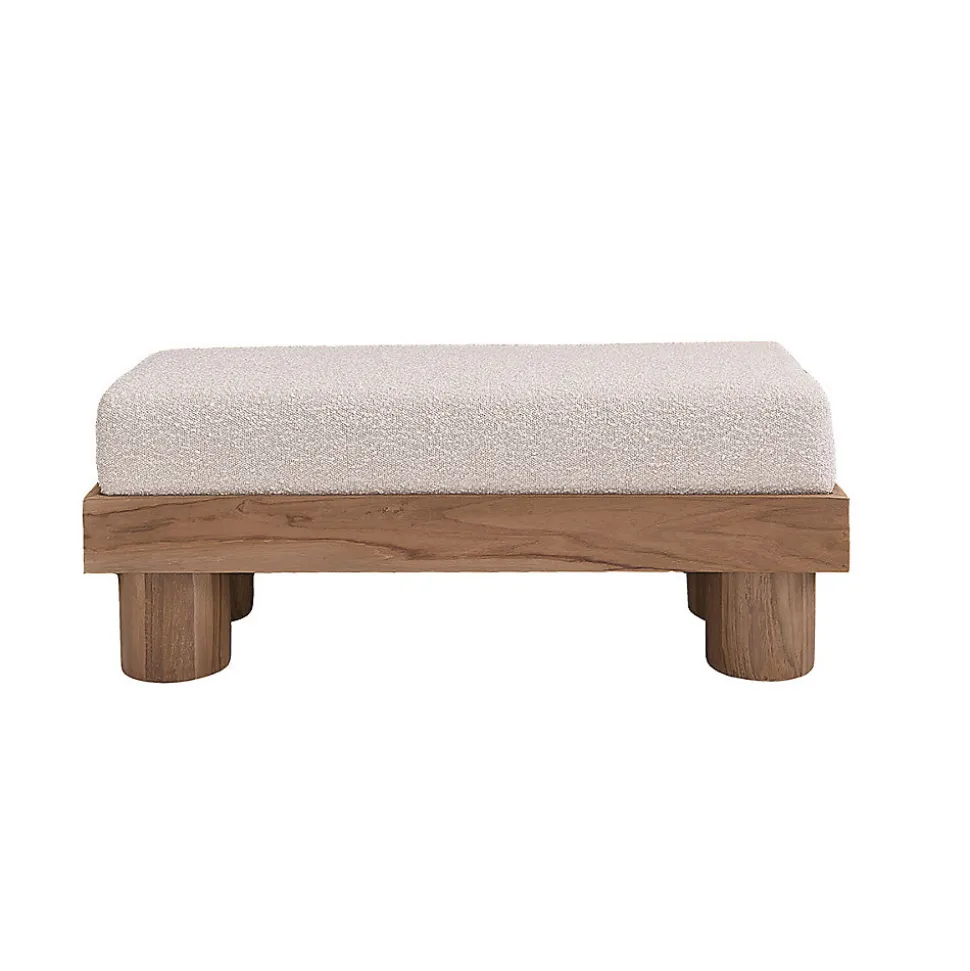 Banc en teck massif assise bouclette 100 cm