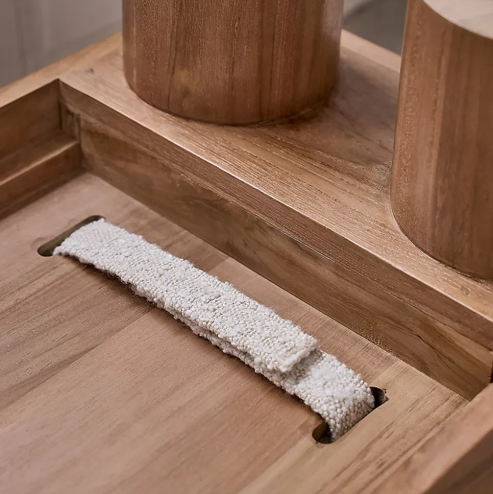 Banc en teck massif assise bouclette 100 cm