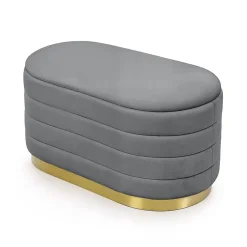 Banc en velours avec rangement 80 cm BELLA Gris Foncé