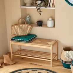 Banc Maesi hévéa beige 95x35cm - Atmosphera