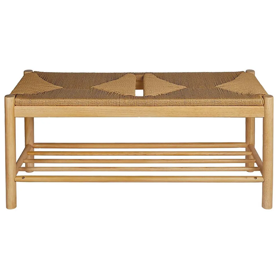 Banc Maesi hévéa beige 95x35cm - Atmosphera