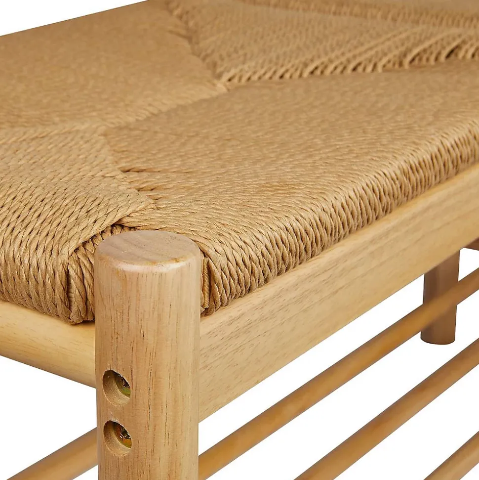 Banc Maesi hévéa beige 95x35cm - Atmosphera