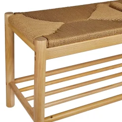Banc Maesi hévéa beige 95x35cm - Atmosphera