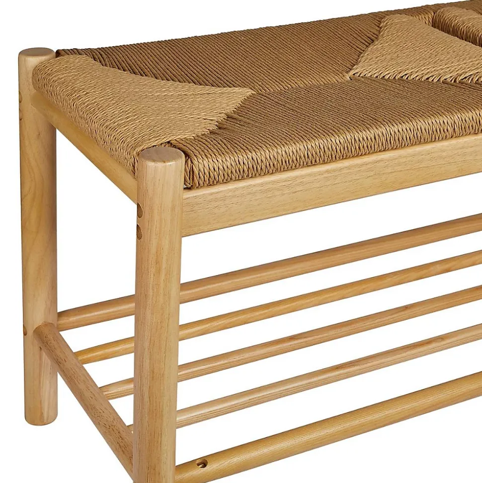 Banc Maesi hévéa beige 95x35cm - Atmosphera