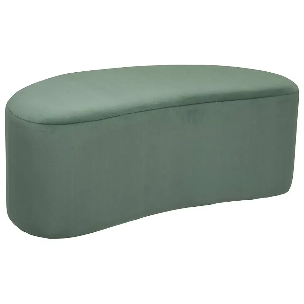 Banc "Malone" en velours 98x51cm vert céladon - Atmosphera