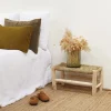 Banc Marocain Doum tressage damier (60 cm - Naturel)