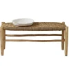 Banc Marocain Doum tressage damier (100 cm - Naturel)