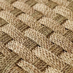 Banc Marocain Doum tressage damier (100 cm - Naturel)