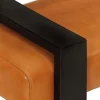 Banc Noir et marron 110 cm Cuir de chèvre véritable vidaXL