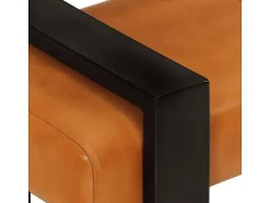 Banc Noir et marron 110 cm Cuir de chèvre véritable vidaXL