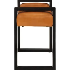 Banc Noir et marron 110 cm Cuir de chèvre véritable vidaXL