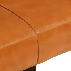 Banc Noir et marron 110 cm Cuir de chèvre véritable vidaXL