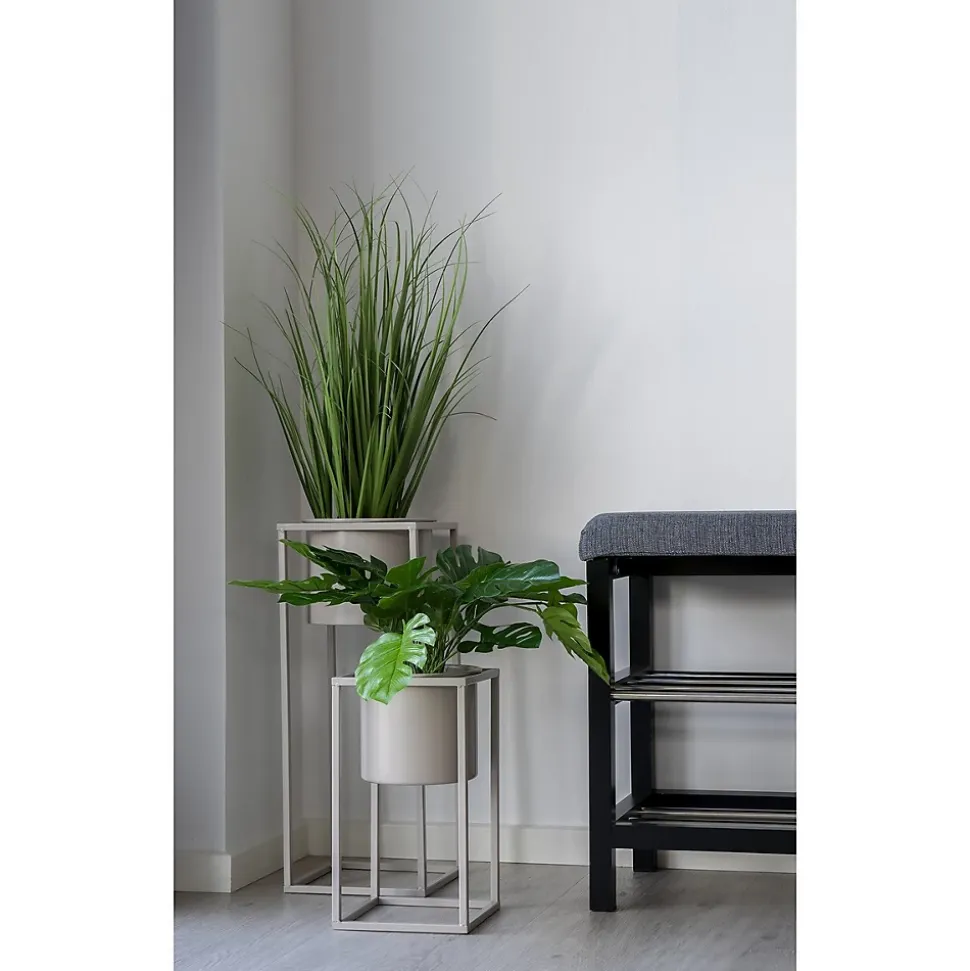 Banc Padova, Gris, Métal, 100x34x50 cm, Seven Design