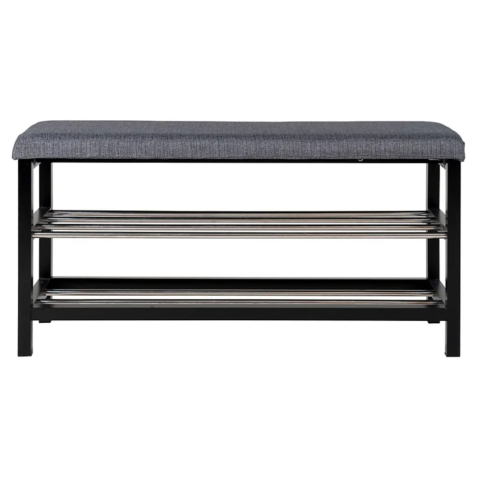 Banc Padova, Gris, Métal, 100x34x50 cm, Seven Design