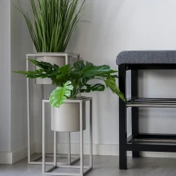 Banc Padova élégant avec coussin et étagères noires - 100x34x50 cm