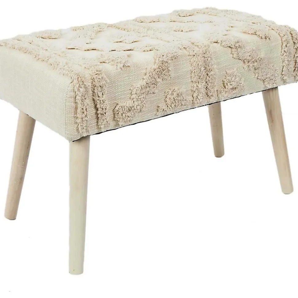 Banc pieds en pin Mirage - Blanc