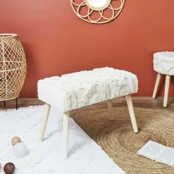 Banc pieds en pin Mirage - Blanc