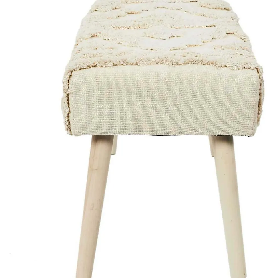 Banc pieds en pin Mirage - Blanc