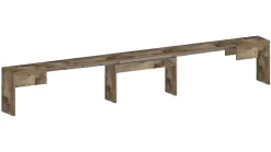 Banc Quedan, Lot de 2 Sièges pour table à manger, Bancs extensibles, 290x25h45 cm, Érable