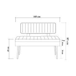 Banc Salento, Banc polyvalent, Sièges pour les invités, Coffre multifonctionnel, 90x39h40 cm, Noyer et Anthracite