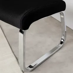 Banc salle à manger VILAS L 135 cm avec dossier en tissu - Noir