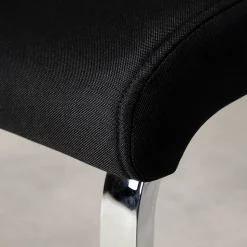 Banc salle à manger VILAS L 135 cm avec dossier en tissu - Noir