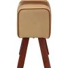 Banc saut de cheval 58 cm marron cuir véritable et manguier vidaXL