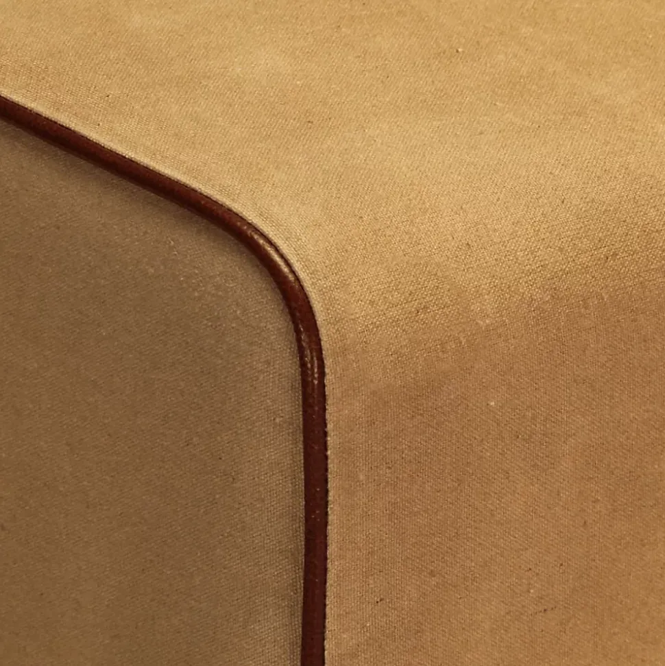 Banc saut de cheval 58 cm marron cuir véritable et manguier vidaXL