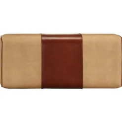 Banc saut de cheval 58 cm marron cuir véritable et manguier vidaXL