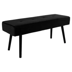 Banc Skiby, Noir, Velours, 35x100x44 cm, Seven Design