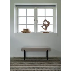 Banc Swindon, Beige, Tissu, 100x36x42,5 cm, Seven Design