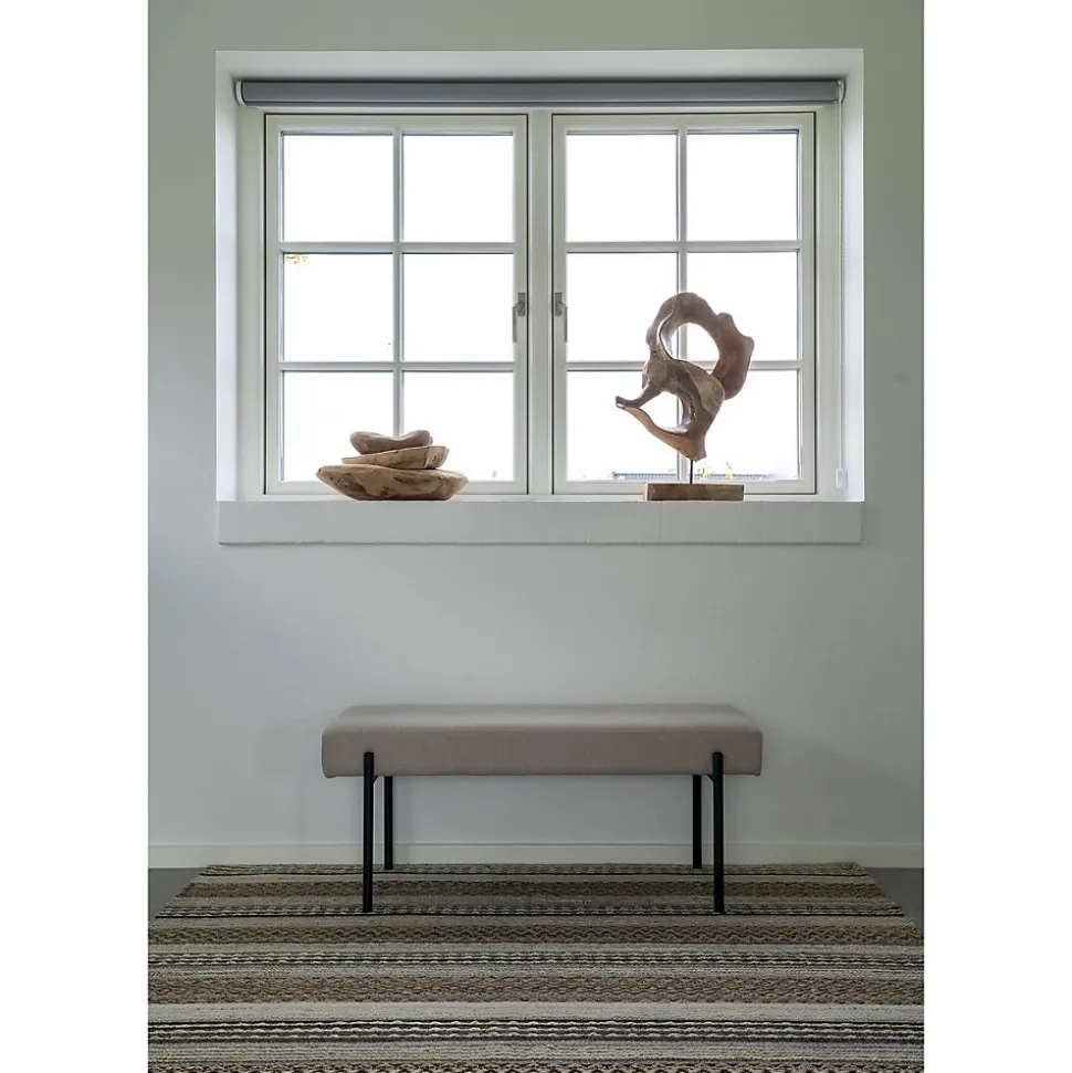 Banc Swindon, Beige, Tissu, 100x36x42,5 cm, Seven Design