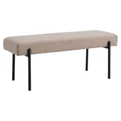 Banc Swindon, Beige, Tissu, 100x36x42,5 cm, Seven Design