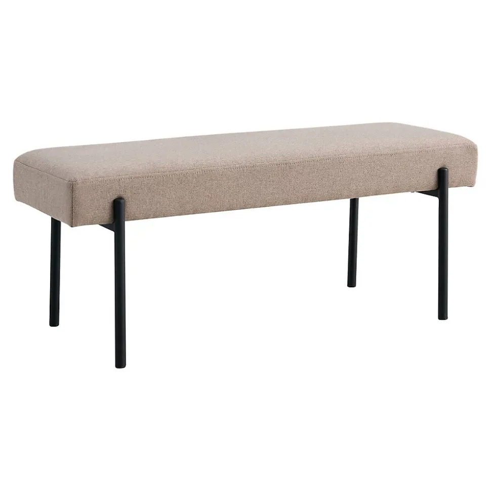 Banc Swindon, Beige, Tissu, 100x36x42,5 cm, Seven Design