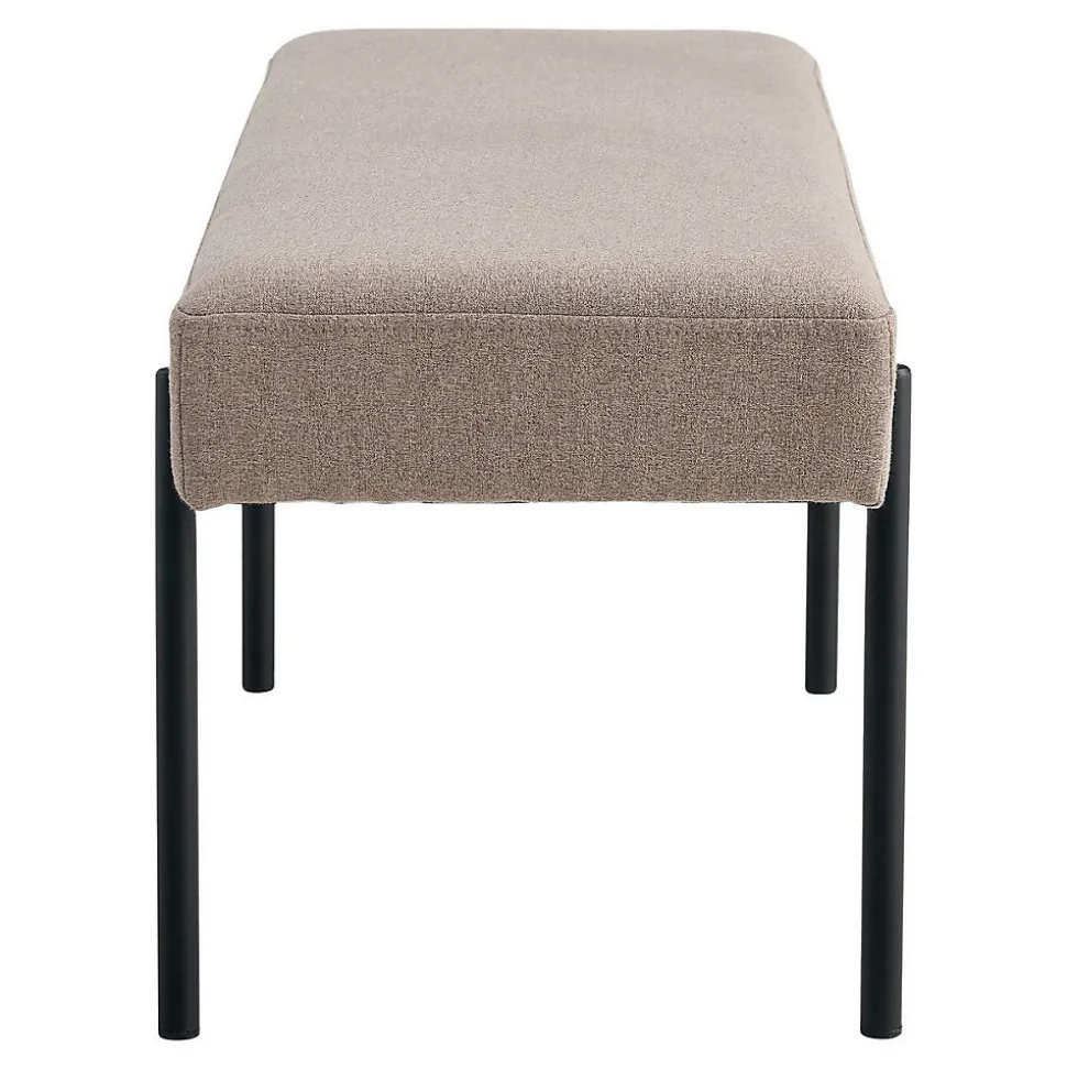 Banc Swindon, Beige, Tissu, 100x36x42,5 cm, Seven Design