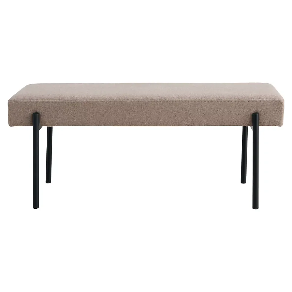 Banc Swindon en Pierre avec Pieds Noirs - 100 x 36 x 42,5 cm, Modèle HN1231