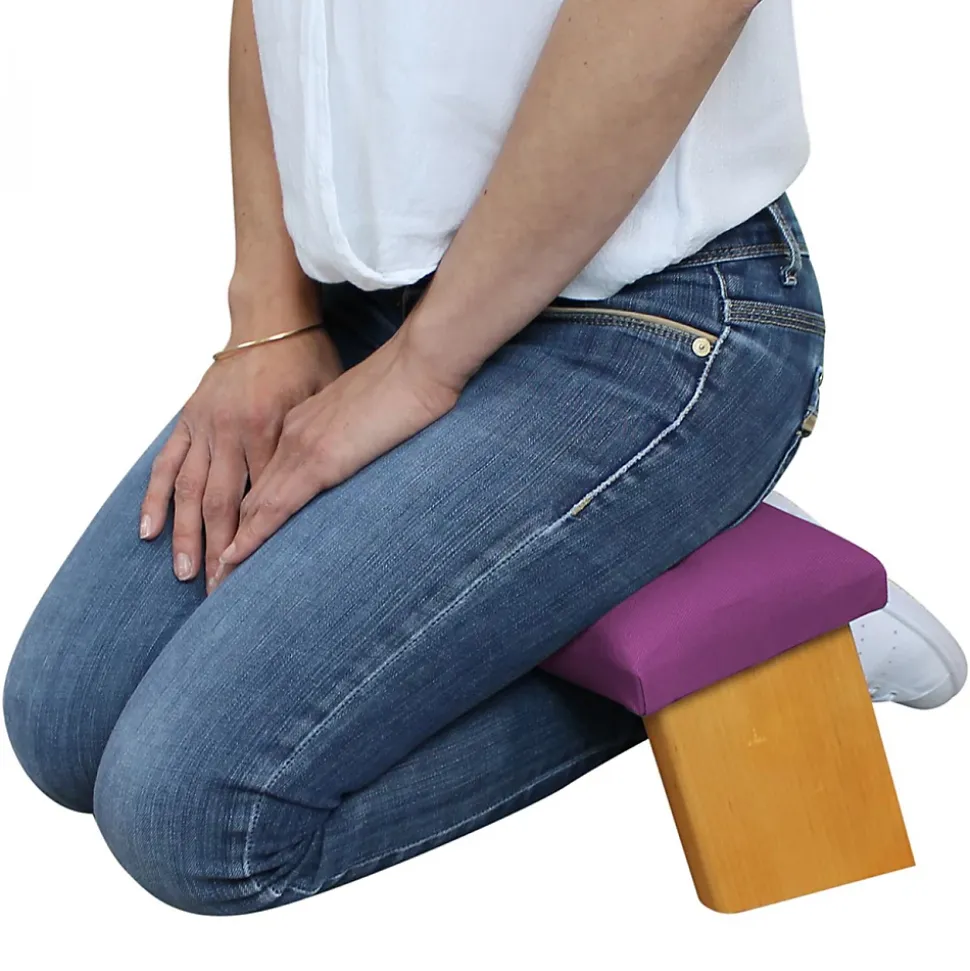 Banc, tabouret de méditation, yoga pliant en bois - Prune - Vivezen