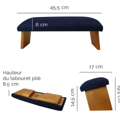 Banc, tabouret de méditation, yoga pliant en bois - Prune - Vivezen