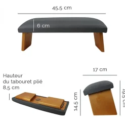 Banc, tabouret de méditation, yoga pliant en bois - Prune - Vivezen