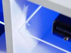 Banc TV Merano Komodee - sans LED - Blanc Blanc Wotan - 230 x 53 x 35 cm