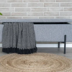 Banc Watford avec Rangement Pratique en Gris Clair - Dimensions 95x36,5x43 cm