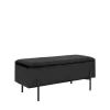 Banc Watford en Velours Noir avec Rangement Pratique - 95x36,5x43 cm HN1207
