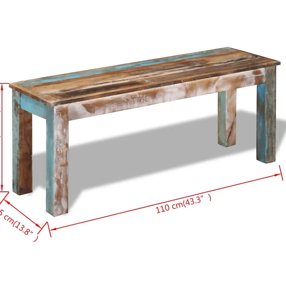 Banc 110x35x45 cm Bois de récupération massif vidaXL