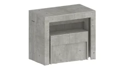 Banc Yutu, Siège pour table à manger, Banc simple extensible, 290x25h45 cm, Ciment