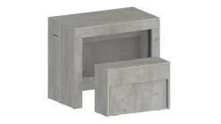 Banc Yutu, Siège pour table à manger, Banc simple extensible, 290x25h45 cm, Ciment