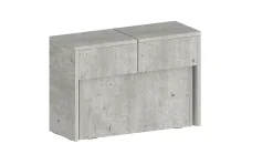 Banc Yutu, Siège pour table à manger, Banc simple extensible, 290x25h45 cm, Ciment