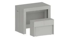 Banc Yutu, Siège pour table à manger, Banc simple extensible, 290x25h45 cm, Blanc